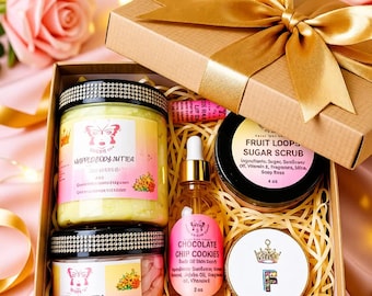 Spa Gift Box: Whipped Body Butter, Sugar Scrub & Body Oil Variety Set