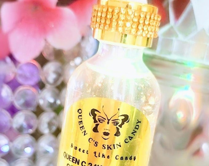 Queen C's 24K Gold Facial Oil with Rosehip Oil & 24K Gold Flakes-unscented or lightly scented 1oz or 2oz|Natural Skincare| Organic Skincare