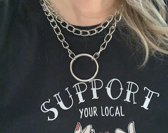 Nickle plated heavy duty double chain medium oring choker
