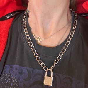 Silver Lock chain choker