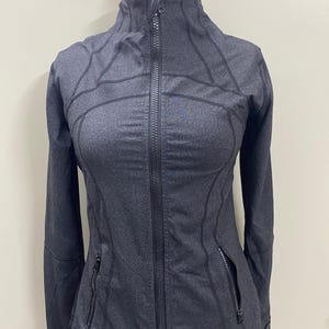 Gray Define | LULULEMON Heather Track Jacket - Slim Fit Yoga Zip-Up Activewear - Women&#39;s Size 10