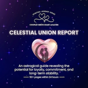 Lectura personalizada de la carta astral de pareja / Informe de unión celestial para fortalecer las relaciones, el amor, la pasión y la compatibilidad a largo plazo
