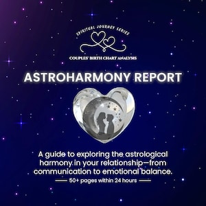 Lectura personalizada de la carta astral de pareja / Informe de armonía y compatibilidad astrológica / Regalo perfecto para amantes y almas gemelas