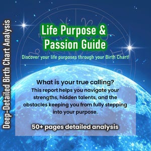 Lectura de Carta Astral: Guía Personalizada de Propósito y Pasión de Vida – Informe Astrológico, Descubre la Misión de tu Alma, tu Trayectoria Profesional, Regalo de Cumpleaños