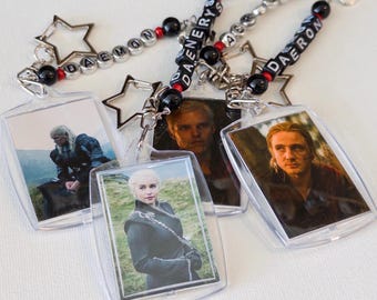 Targaryen Photo Keychains (new version with star clasps!)
