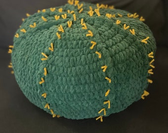 Crochet Cactus Pouf: Reusable Home Decor (PDF Pattern)