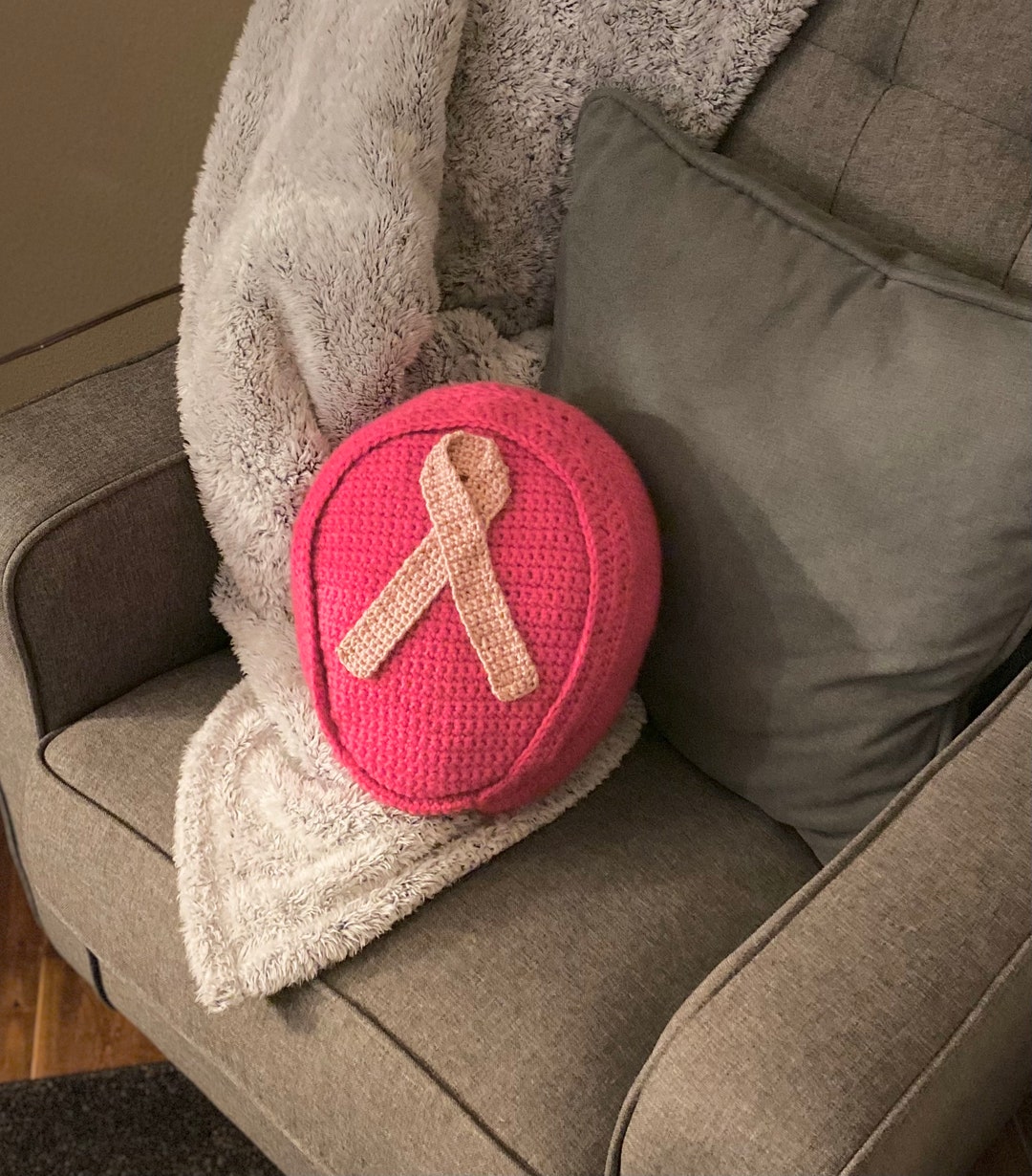 Crochet Breast Cancer Pillow/pdf Pattern/digital Pattern/ Etsy