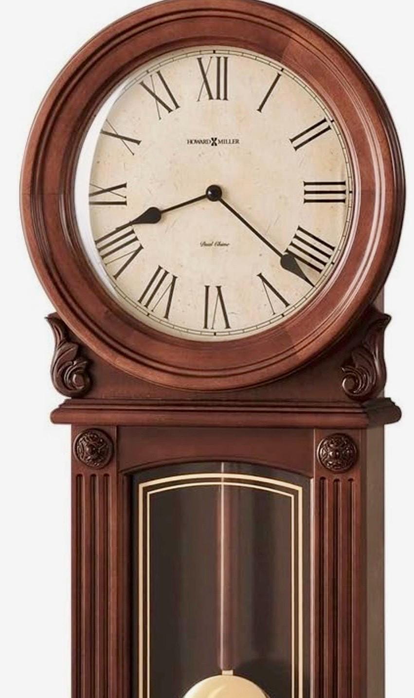 Howard Miller 77th Anniversary Wall Clock Pendulum Dual Chime 625