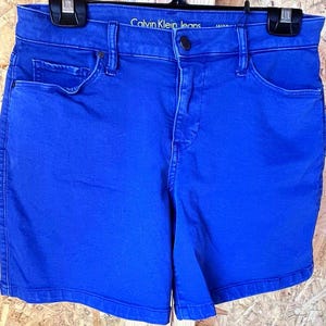 NEW Vintage CK Shorts Sz 28 Bright Blue 5 Pocket Minimalist