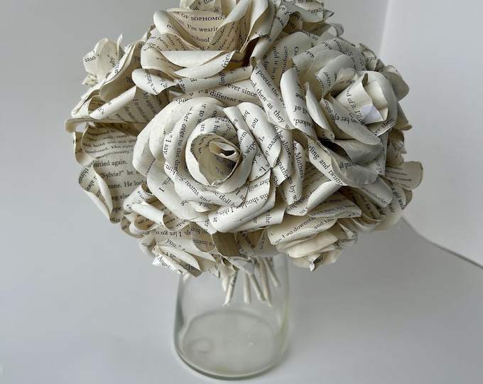 Handmade Book Page Roses: Literary Home Decor - Paper Roses - Gifts for Book Lovers