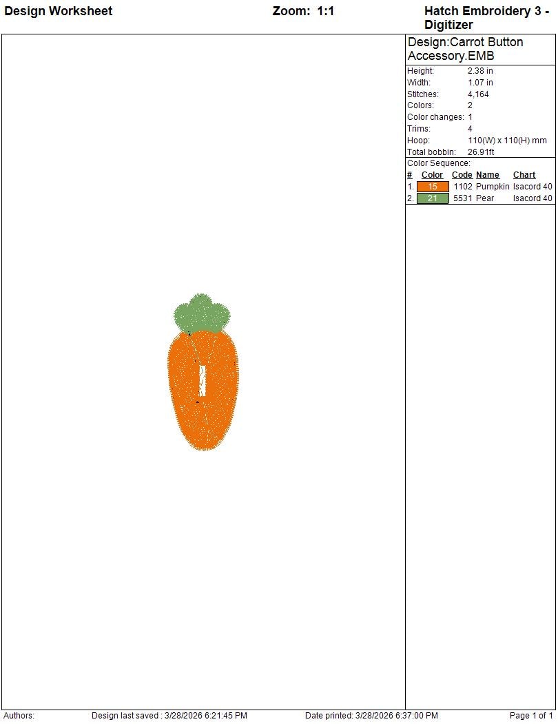 Carrot Button Hook Accessory Embroidery Files - Etsy