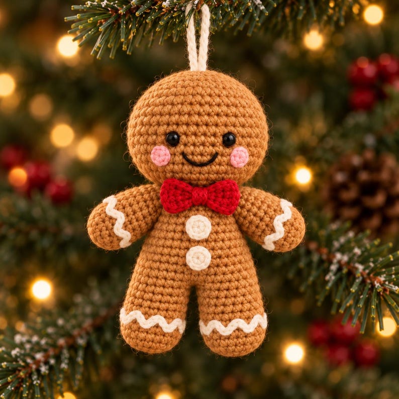 Crochet Gingerbread Ornament,handmade Christmas Tree Decoration,cute ...