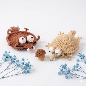 Crochet Squirrel & Lizard Mug Rug, Animal Crochet Coasters, Amigurumi Cup Holder, Cute Handmade Drink Mat, Turtle Mouse Goose Frog Coasters image 16