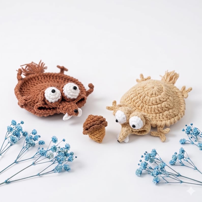 Crochet Squirrel & Lizard Mug Rug, Animal Crochet Coasters, Amigurumi Cup Holder, Cute Handmade Drink Mat, Turtle Mouse Goose Frog Coasters image 16