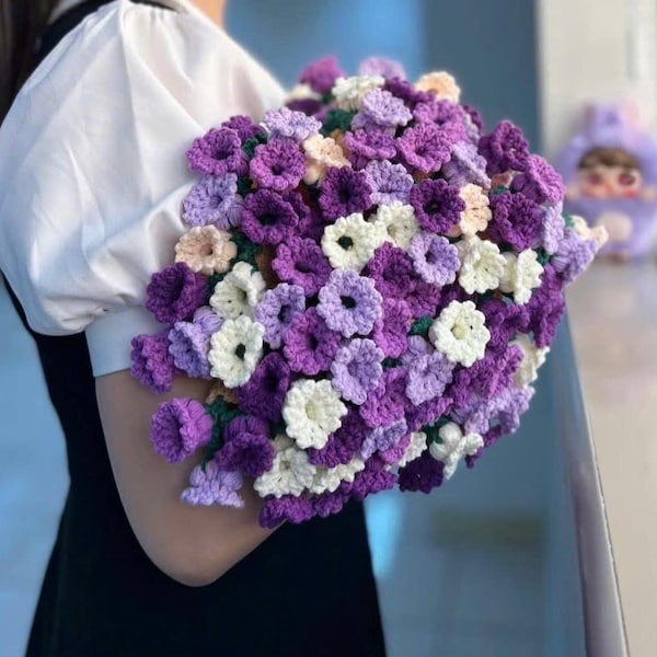 Crochet Flower Bouquet Blanket: Handmade Floral Throw, Elegant Home Decor