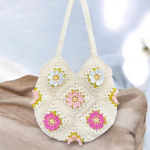 Umhängetasche Rosa, Gehäkelte Tasche, Henkeltasche, Henkeltasche, Henkeltasche, Schultertasche, Handgemachte Tasche, Gehäkelte Tasche