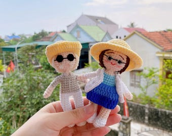 Couple Portrait Doll, Custom Couple Doll, Look Alike Doll, Darlings Doll, Anniversary Gift, Personalized Handmade Crochet Gift For Mom Dad