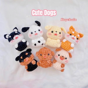 Crochet Cute Dog Keychain, Handmade Mini Crochet Amigurumi Dog Keychain, Crochet Dog Stuffed Animal, Cute Gifts For Dog Lovers, Cute Keyring