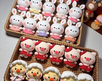 Crochet Bunny Keychain: Handmade Rabbit Bag Charm, Kawaii Gift