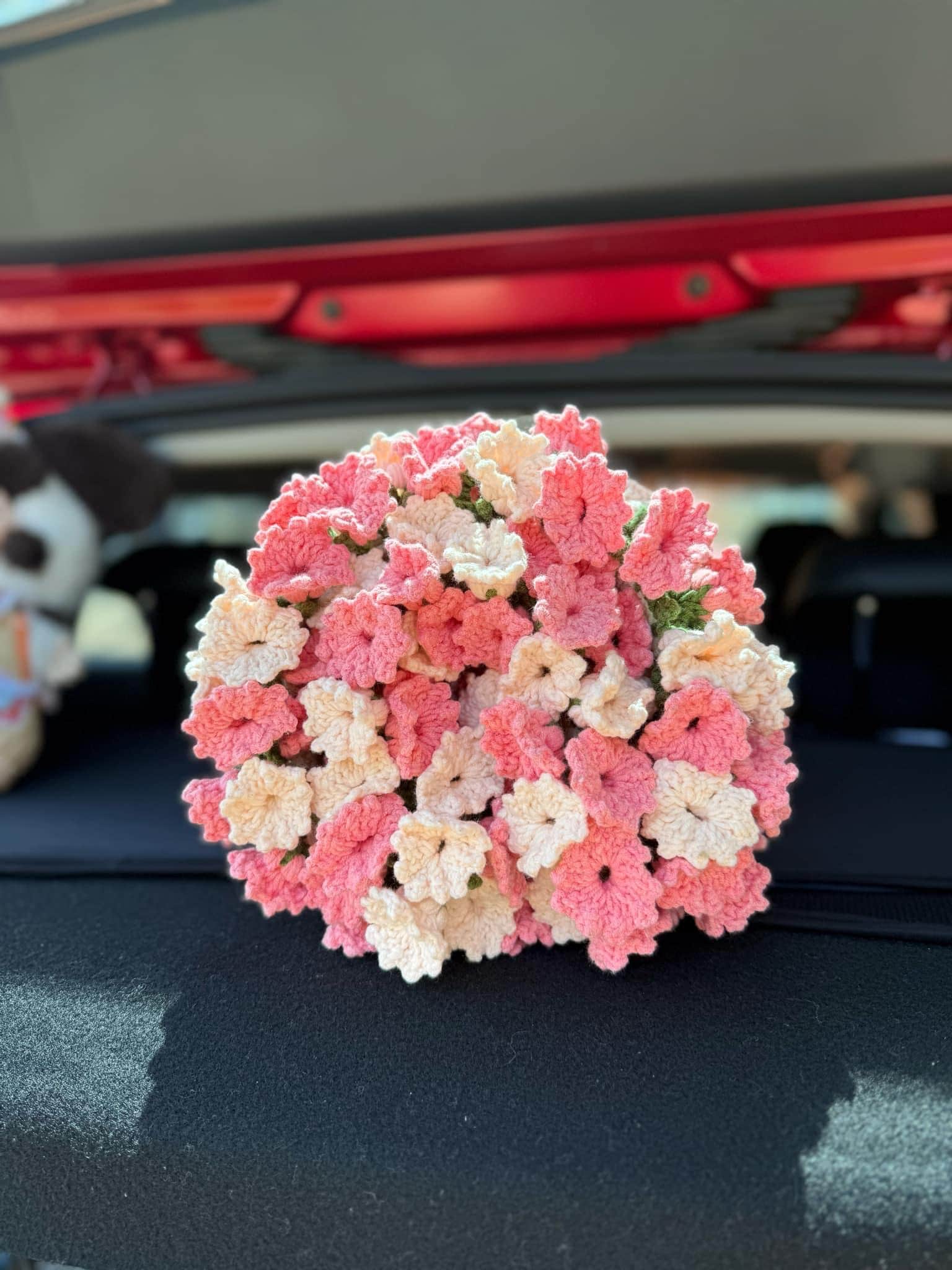 ハンドメイドかぎ針編みの花束ブランケット：エレガントな花柄のスロー