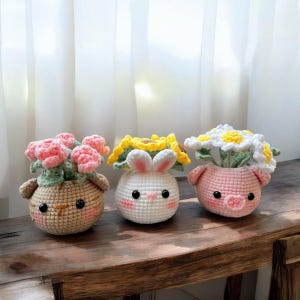 Crochet Animal Flower Pot: Handmade Amigurumi Planter