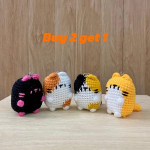 Crochet Cute Cat Keychain, Handmade Cat, Crochet Cat,  Handmade Mini Crochet Amigurumi Cat Keychain, Cute Keychain,  Buy 2 Get 1, Cute Gifts