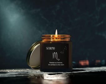 Scorpio Scented Soy Candle, Zodiac Astrology Gift