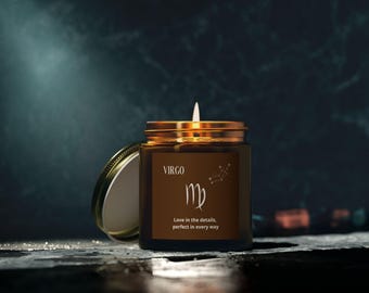Virgo Scented Soy Candle, Astrology Gift, Earthy Home Decor