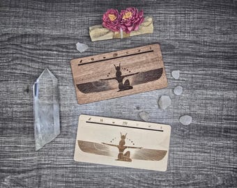 Isis Goddess Tarot Card or Oracle Card of the Day Holder Wood, Metaphysical, Egypt, Witchy Decor, Altar Decor, Magical, Crystals