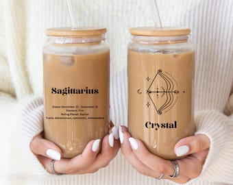 Sagittarius Sipper Glass, 16oz with Zodiac Design
