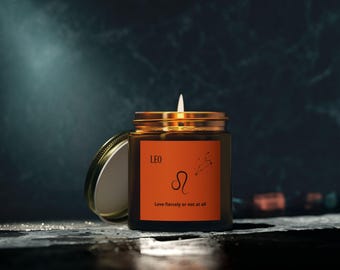 Leo Zodiac Scented Candle, Astrology Home Decor, Birthday Gift