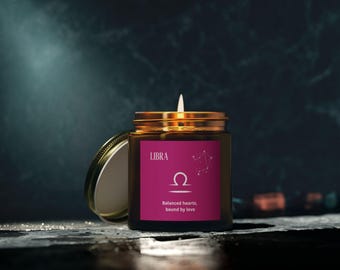 Libra Scented Soy Candle, Astrology Gift, Zodiac Home Decor