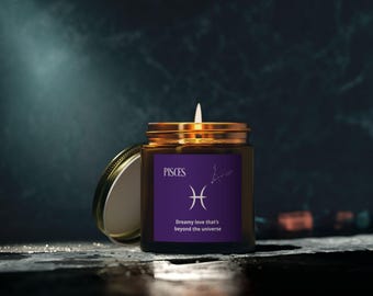 Pisces Scented Soy Candle, Zodiac Astrology Gift, Home Decor