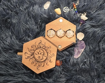 Limited Edition Handmade Mahogany Astro Dice Holder with Dice
