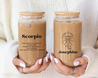 Scorpio Sipper Glass, 16oz with Zodiac Design