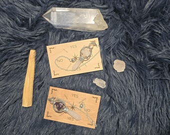 Mini Wooden Pendulum Board: Handmade Maple or Mahogany Divination Tool with Crystal Options