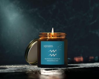 Aquarius Scented Soy Candle, Zodiac Astrology Gift