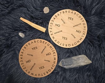 Handmade Wooden Pendulum Board: Divination Tool with Crystal Options