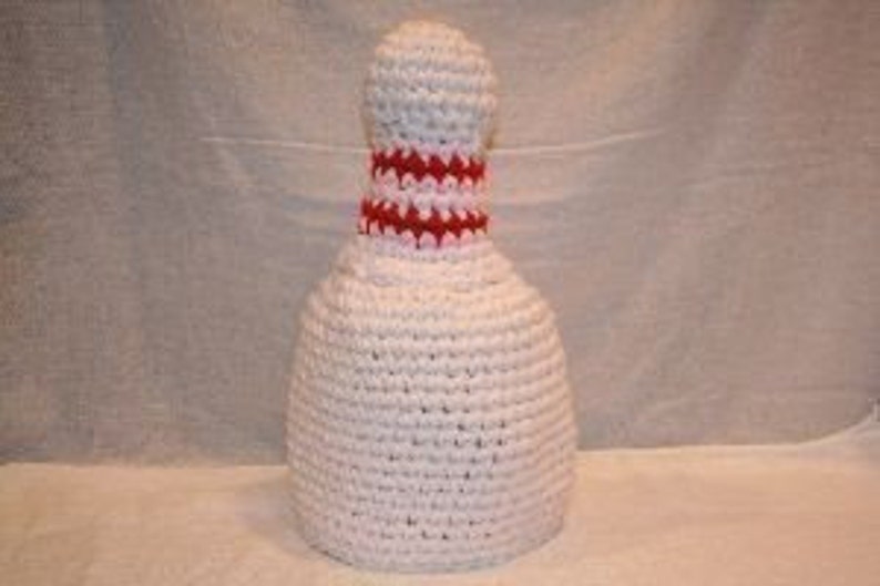 Bowling pin hat gift for bowler or bowling fan crocheted fun and unique image 2