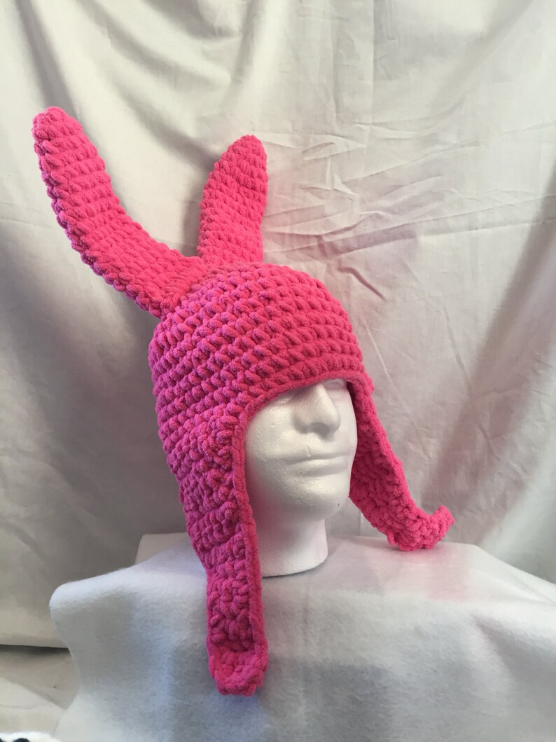 Pink Bunny hat Fuzzy pink bunny hat with posable ears and Etsy