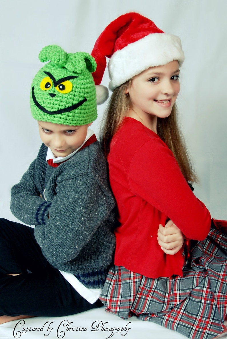child size hat Lime green winter character hat currently made to order image 2