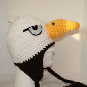 Eagle hat fun winter made to look like a bald eagle fun warm and patriotic currently made to order image 1