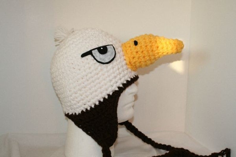 Eagle hat fun winter made to look like a bald eagle fun warm and patriotic currently made to order image 1