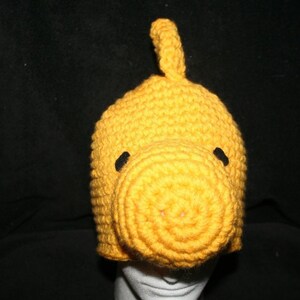 Adult size Halloween costume hat Handmade character hat little golden bird Very unique winter hat image 3