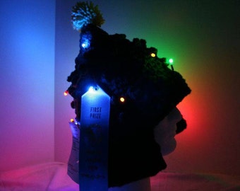 OOAK Light up Christmas tree hat. One of a kind with working lights! -  currently made to order - Christmas delivery available