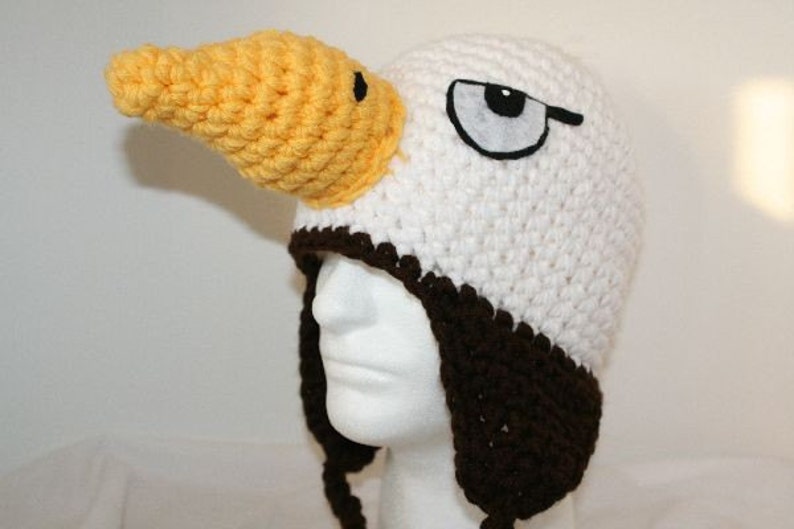 Eagle hat fun winter made to look like a bald eagle fun warm and patriotic currently made to order image 2