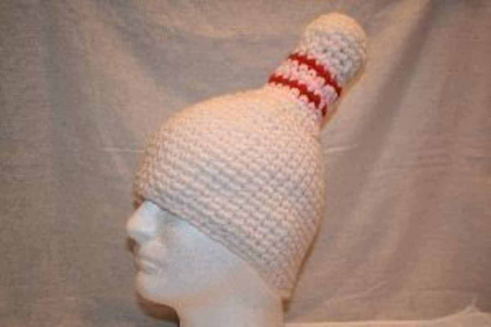 Bowling pin hat gift for bowler or bowling fan crocheted fun | Etsy