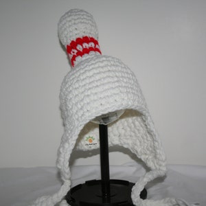 Bowling pin hat for baby gift for bowler or bowling fan crocheted fun and unique image 4