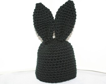 custom handmade crocheted winter hat with rabbit ears you choose the size and color
