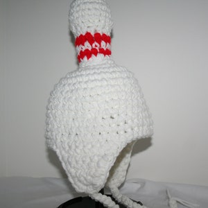 Bowling pin hat for baby gift for bowler or bowling fan crocheted fun and unique image 2